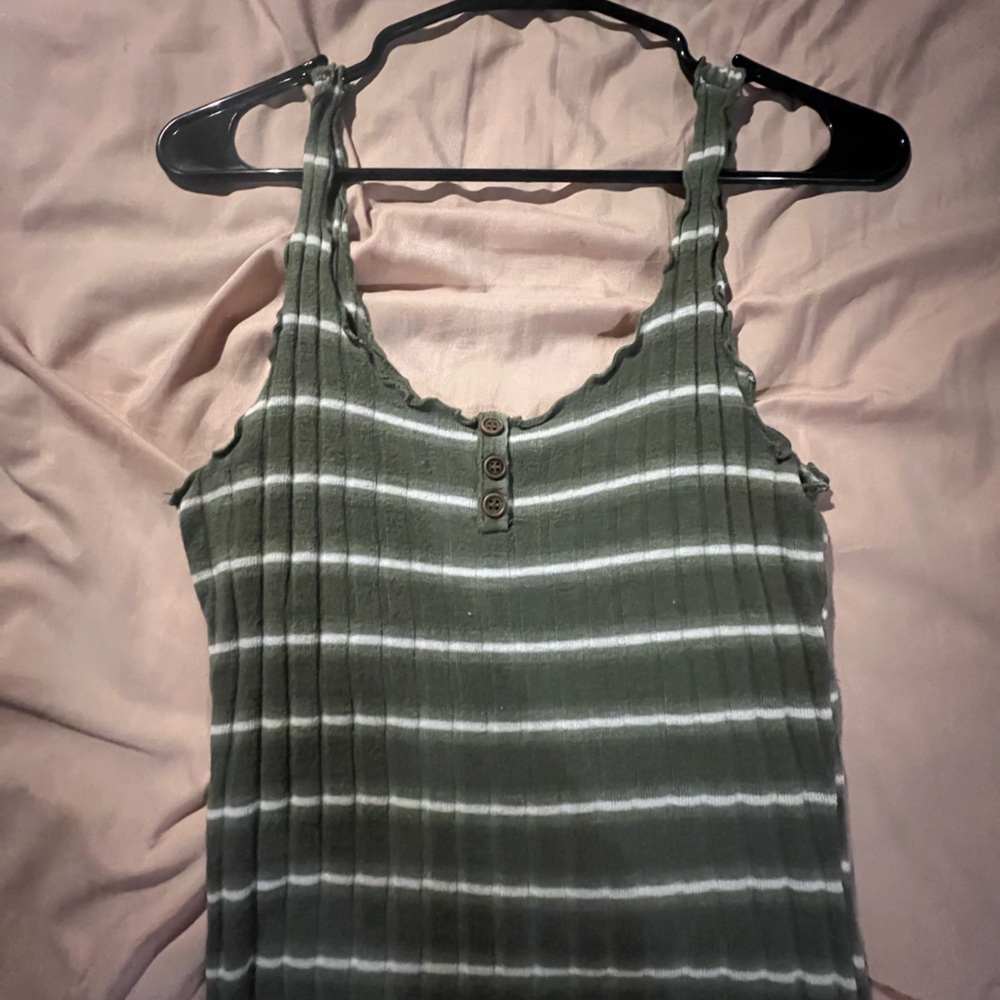 Stripped Green Crop Top